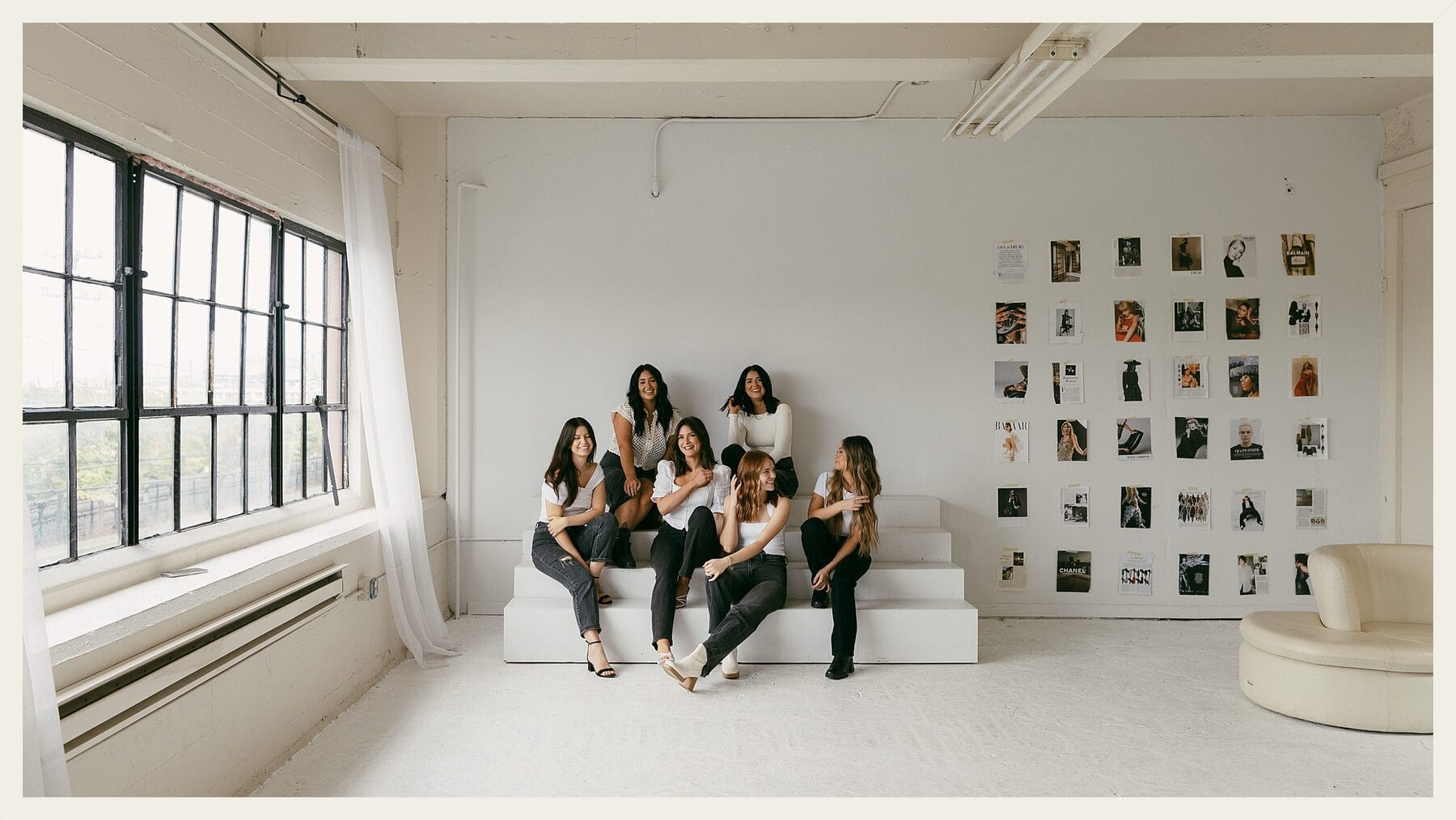 Salon owners meeting stylists in the Sunday hiring lounge